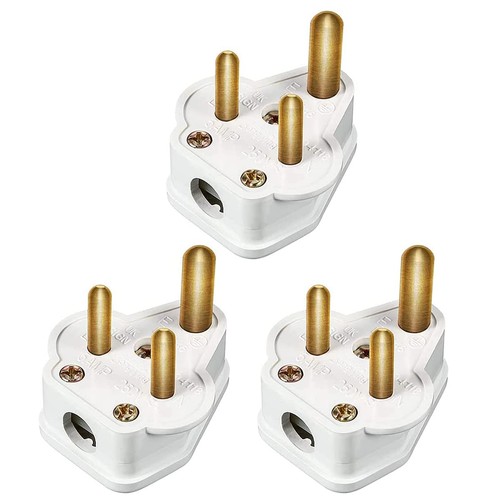 Pack amp round pin plugs - 3,