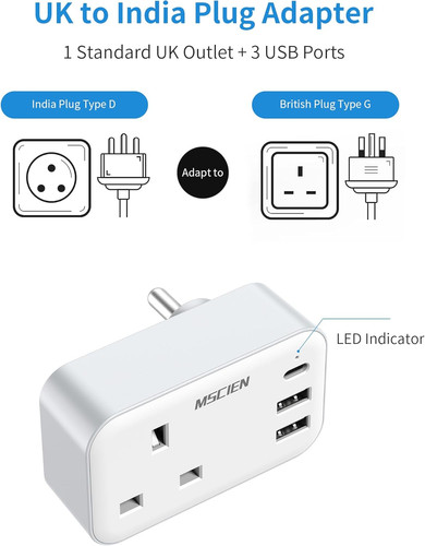 India plug adapter - uk, with