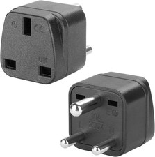 2 Pack UK to India Plug
