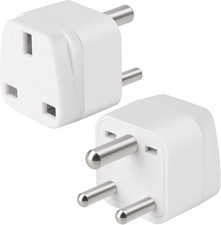 2 Pack UK to India Plug